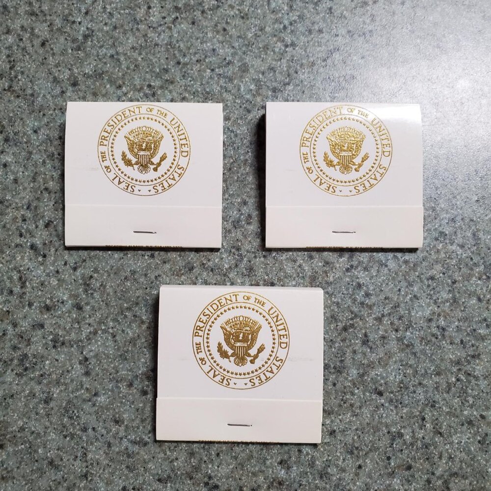 Vintage Aboard the Presidential Aircraft Matchbooks - White